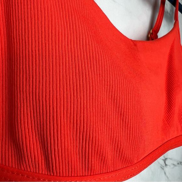 L Space Gemma Ribbed String Bikini Top Orange Medium - Picture 3 of 10